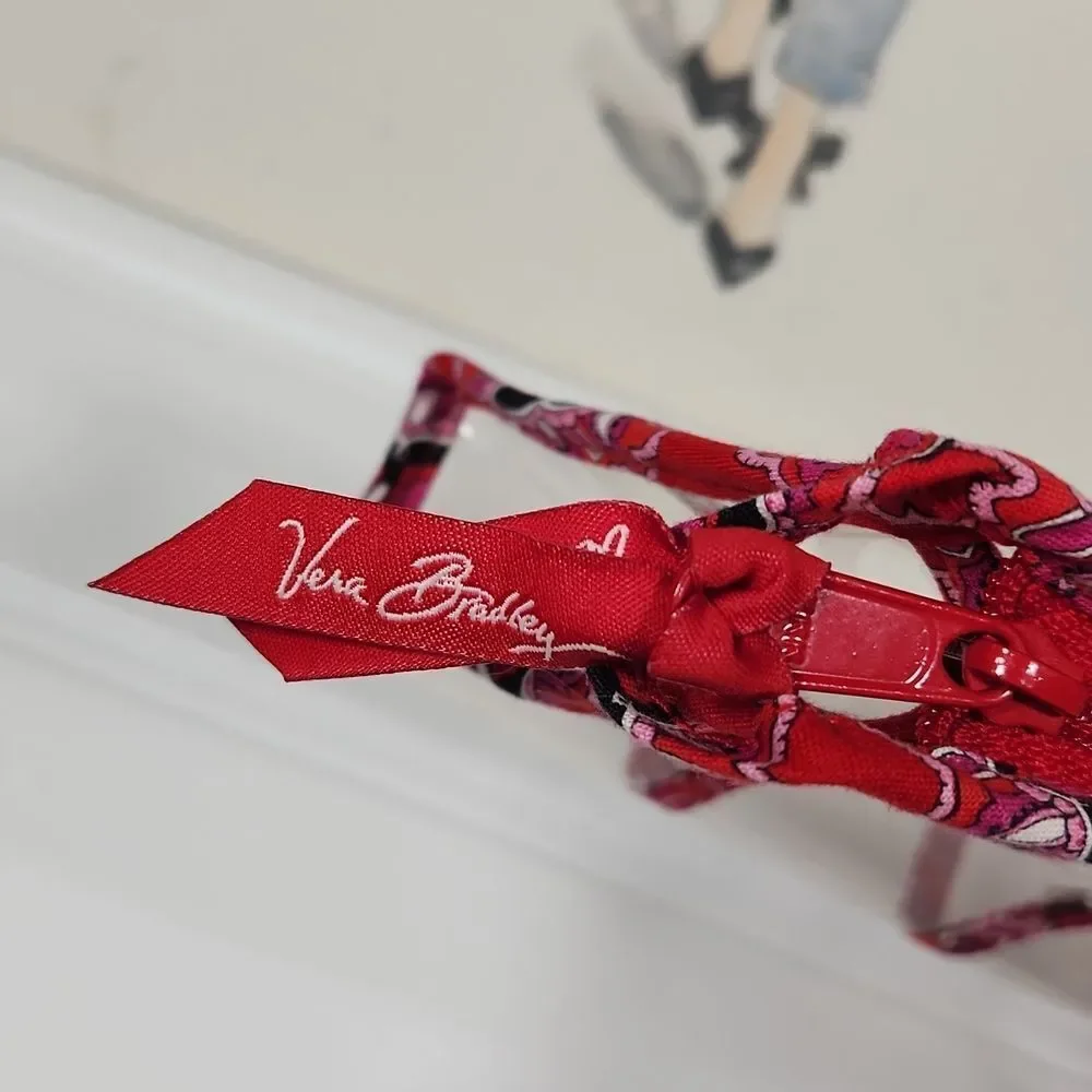 GUC Clear & Red Vera Bradley Cosmetic Clutch Bag
